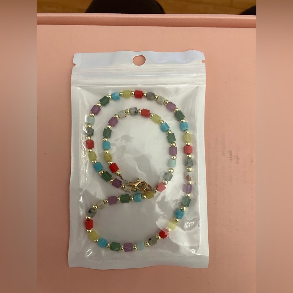 Bohemian style jewelry for women or teens, Colorful Beaded Necklace. NEW